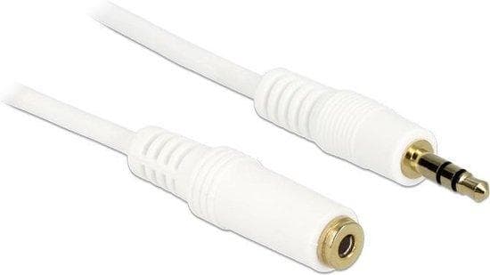 InLine - Jack forlængerkabel - 1 x Jack 3,5 mm (M) - 1 x Jack 3,5 mm (B) - 5,0 m - Hvid (99935W)