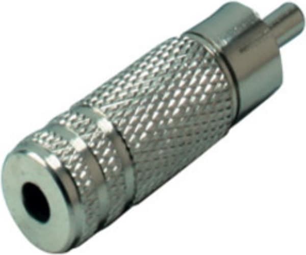 S/CONN maksimal tilslutningsadapter, cinch-stik til jack-stik mono 3,5 mm, metal (57004-M)
