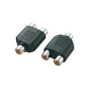 SpeaKa Professional RCA Audio Y-adapter [1x RCA hona - 2x RCA hona] Svart SpeaKa Professional