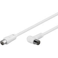 Wentronic goobay - antennekabel - IEC-stik (S) vinklet til IEC-stik (R) lige - 1,5 m - dobbeltskærmet koaksialkabel - 80 dB - hvid (67359)