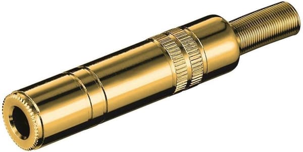 S-Impuls 6,35 mm Jack (v) stik - metal forgyldt - 2-polet / mono