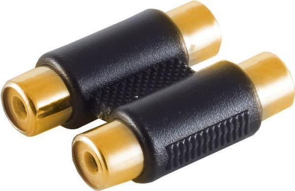 shiverpeaks ®-BASIC-S--adapter, 2 cinch fatninger til 2 cinch fatninger, forgyldt (BS57041-G)