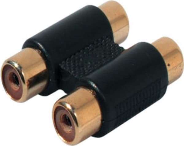 S/CONN maksimal tilslutningsadapter, 2 cinch-stik til 2 cinch-stik, forgyldt (57041-G)