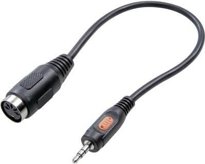 SpeaKa Professional DIN-tilslutning / jack-lydadapter [1x jackstik 3,5 mm - 1x diodestik 5-benet (DIN)] sort (SP-7869840)