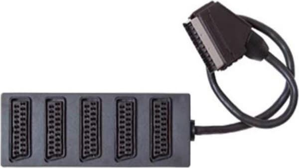 Scart kopplingsbox med kabel, 0,4 m, Scart-kontakt-5 x Scart- (22224021)