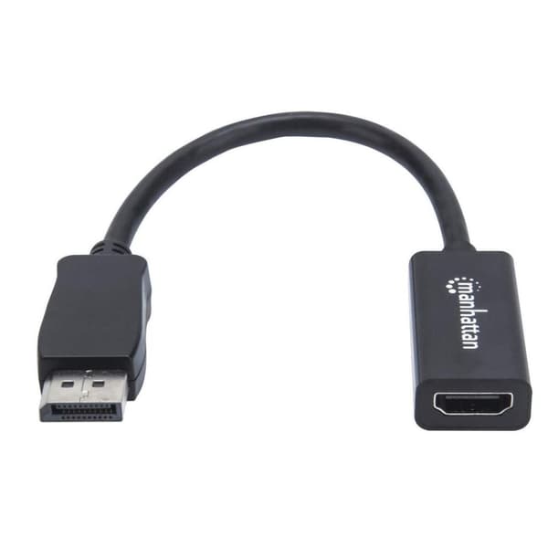 Manhattan - Videostik - DisplayPort / HDMI - DisplayPort (M) til HDMI (W) - skærmet - sort - støbt passiv, 1080p-understøttelse (151634)