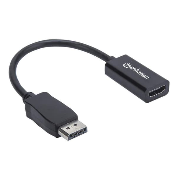 Manhattan - Videostik - DisplayPort / HDMI - DisplayPort (M) til HDMI (W) - skærmet - sort - støbt passiv, 1080p-understøttelse (151634)