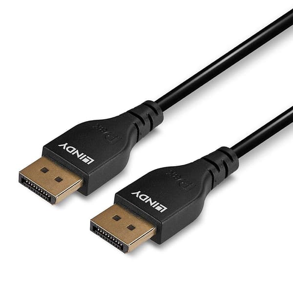 LINDY 36460 0,5m DisplayPort 1,4-kabel, tyndt