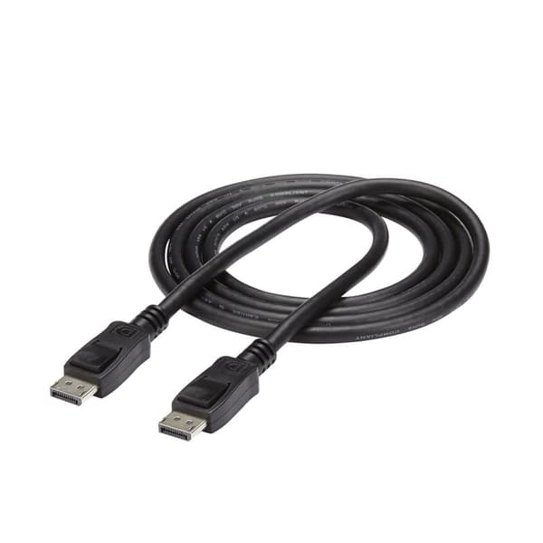 StarTech.com 1,0 m låsende DisplayPort-kabel (han/han) - DP 4k-kabler - DisplayPort-kabler - DisplayPort (M) - DisplayPort (M) - 2,0 m - Låsning - Sor