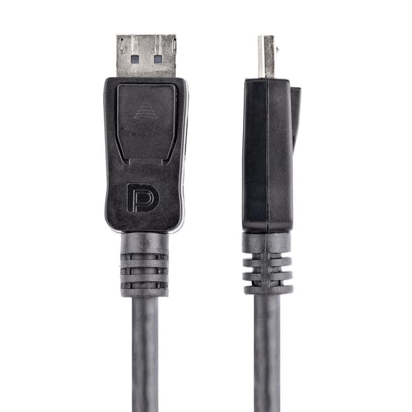StarTech.com 1,0 m låsende DisplayPort-kabel (han/han) - DP 4k-kabler - DisplayPort-kabler - DisplayPort (M) - DisplayPort (M) - 2,0 m - Låsning - Sor