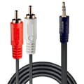 Miniatyrbillede 2 af 2: LINDY 35685 Premium lydadapterkabel, 2X RCA (Cinch) stik til 3,5 mm jackstik, 10m