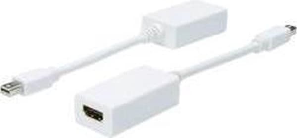 Digitus AK-340411-001-W DisplayPort / HDMI-sovitin [1x Mini-DisplayPort-pistoke - 1x HDMI-liitäntä] Valkoinen 15,00 cm