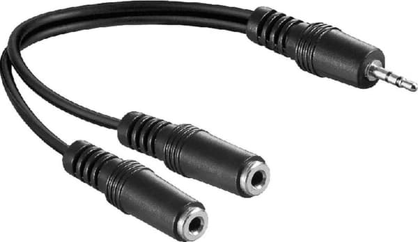 Goobay 3,5 mm Jack Stereo Audio Splitter - Sort - 0,20 Meter