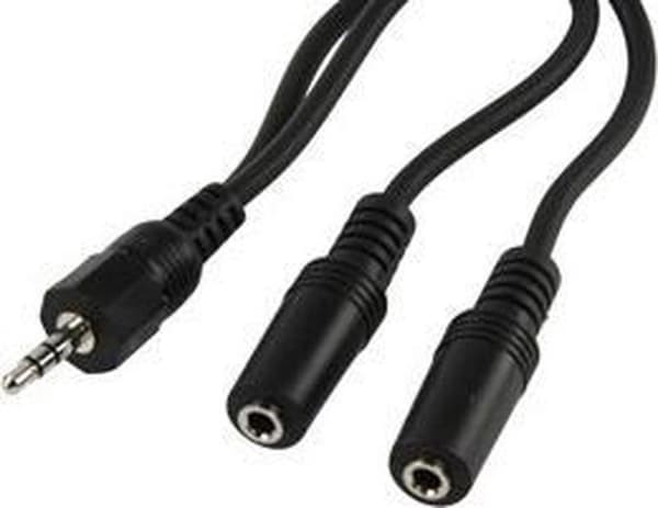 Goobay 3,5 mm Jack Stereo Audio Splitter - Sort - 0,20 Meter
