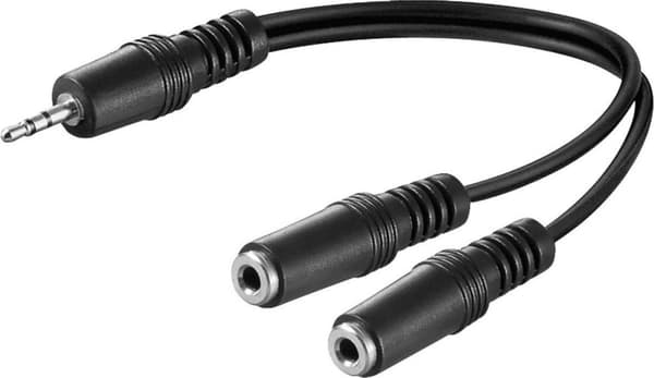 Goobay 3,5 mm Jack Stereo Audio Splitter - Sort - 0,20 Meter