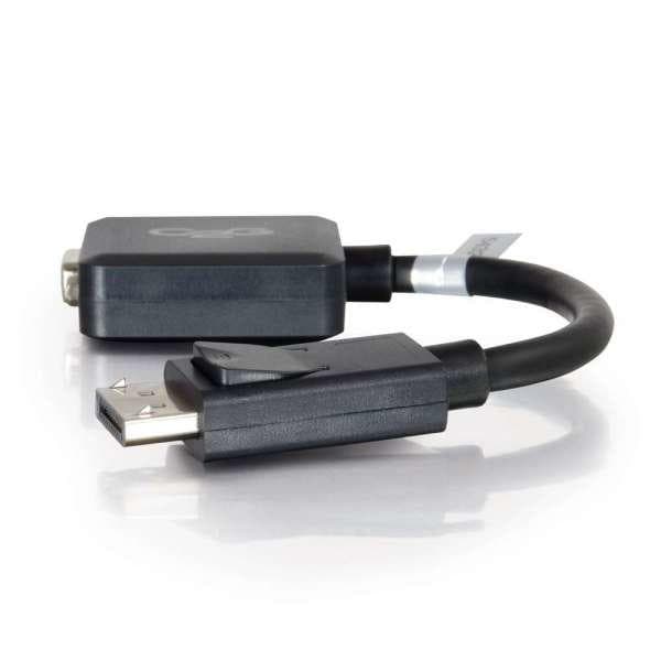 C2G DisplayPort han til VGA hun adapter konverter - VGA adapter - DisplayPort (M) - HD-15 (W) - 20 cm - låst - Sort (84323)