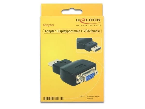DeLOCK Premium DisplayPort 1.2 til VGA adapter / sort