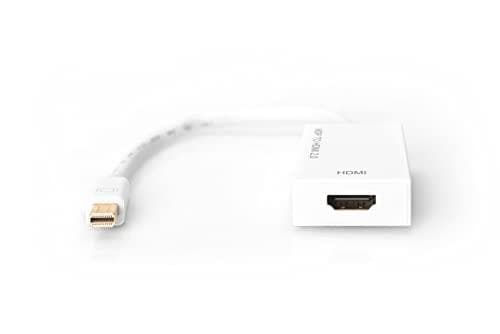 DIGITUS - Videoadapter - Mini DisplayPort hane till HDMI hona - 20 cm - dubbel isolering - vit - aktiv, 4K-stöd (4096 x 2160)
