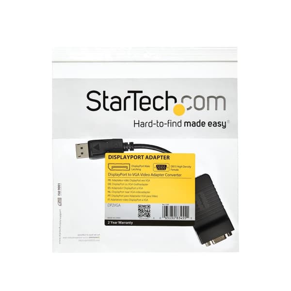 Startech.com DisplayPort til VGA-adapter - 1920 x 1200 - DisplayPort VGA-konverter - Aktiv DisplayPort til VGA-adapter - Plug and Play DisplayPort til