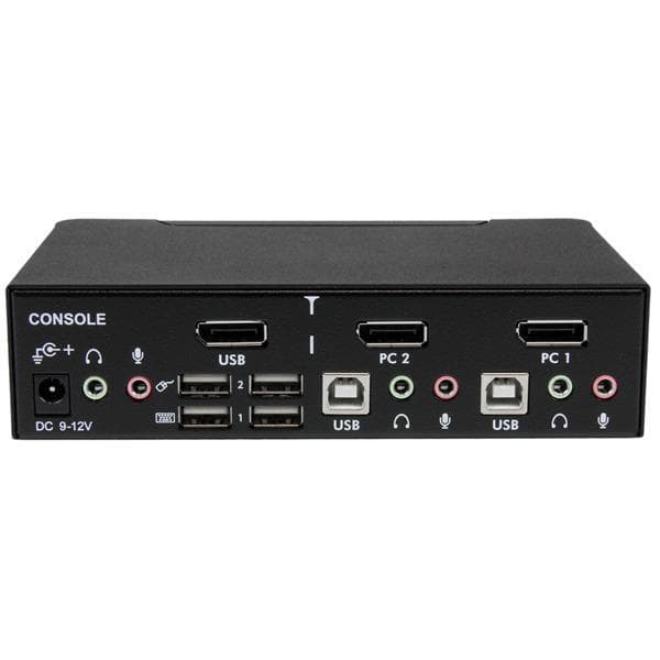 StarTech.com 2-portars DisplayPort USB KVM-switch - DisplayPort KVM-switch med ljud - Högupplöst DisplayPort Desktop-switch - KVM/Audio-switch - 2 x K