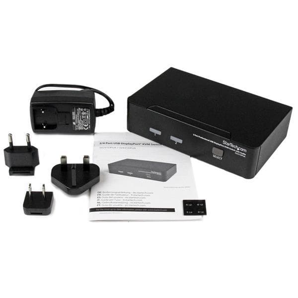 StarTech.com 2-portars DisplayPort USB KVM-switch - DisplayPort KVM-switch med ljud - Högupplöst DisplayPort Desktop-switch - KVM/Audio-switch - 2 x K