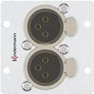 Kindermann Konnect 50 alu - Modulær frontplade snap-in - 3-benet XLR X 2