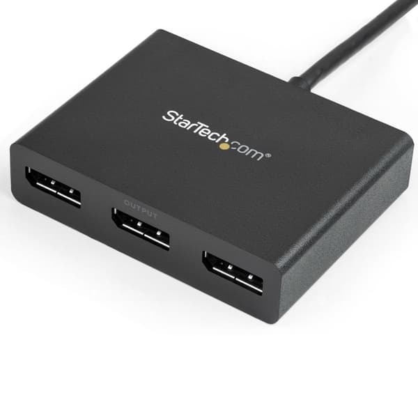 StarTech.com Mini DisplayPort 1.2 til Triple Head DisplayPort MST Hub - Videosplitter - 3 x DisplayPort - Desktop - AC 100/230 V (MSTMDP123DP)