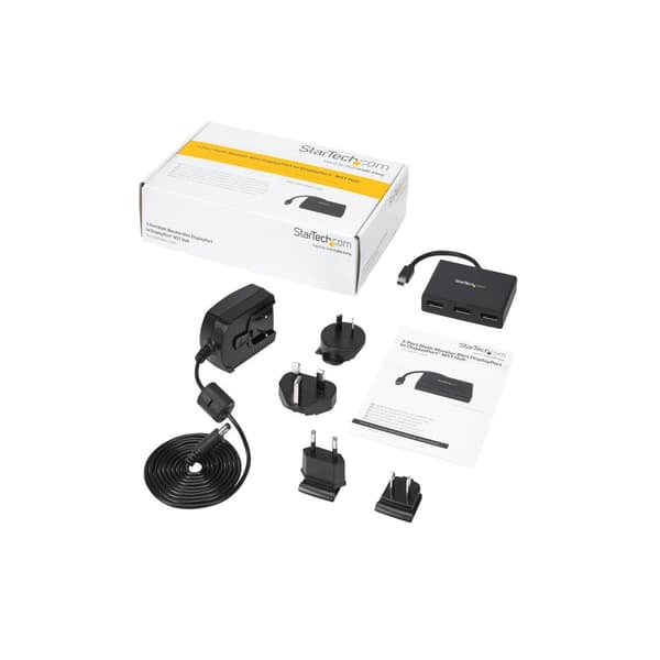 StarTech.com Mini DisplayPort 1.2 til Triple Head DisplayPort MST Hub - Videosplitter - 3 x DisplayPort - Desktop - AC 100/230 V (MSTMDP123DP)