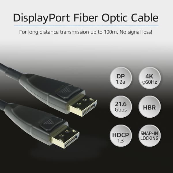 ACT AK4032 DisplayPort-kaapeli 20 m musta