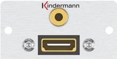 Kindermann Konnect 50 alu - Modulär frontplatta snap-in - Mini-Phone Stereo 3,5 mm, HDMI (7444000589)