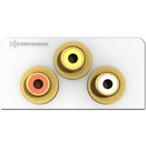Kindermann Konnect Design Klick Video / Audio - Utgång - infälld montering - RCA X 3 - vit, RAL 9010 (7456000530) Vit