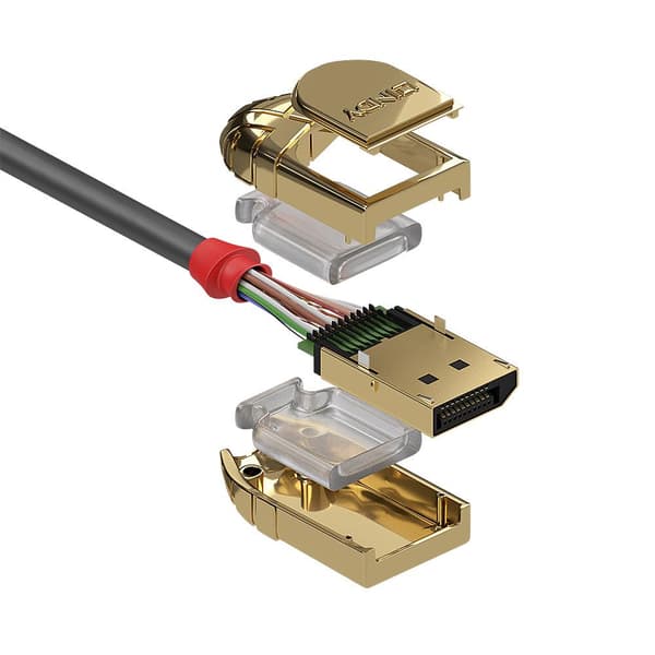 Lindy Gold - DisplayPort-kabel - DisplayPort (M) til DisplayPort (M) - DisplayPort 1.2 - 5.0m - rund, robust, 4K-understøttelse - grå (36294)