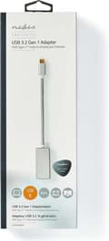 Miniatyrbillede 6 af 9: USB-adapter | USB 3.2 Gen 1 | USB-C™ han | DisplayPort Kvinde | 0,20 m | runde | forgyldt | Strikket / Nylon | Sølv | Dæk vindueskasse