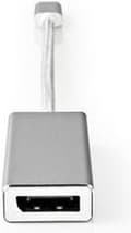 Miniatyrbillede 9 af 9: USB-adapter | USB 3.2 Gen 1 | USB-C™ han | DisplayPort Kvinde | 0,20 m | runde | forgyldt | Strikket / Nylon | Sølv | Dæk vindueskasse