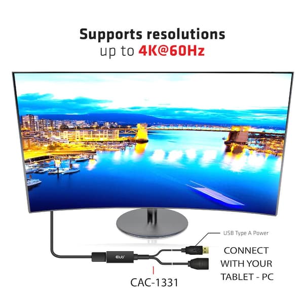 CLUB3D HDMI 2.0 TO DISPLAYPORT 1.2 4K60HZ HDR M/F AKTIV ADAPTER Svart