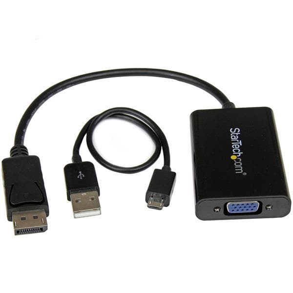 StarTech.com DisplayPort-VGA-sovitin, jossa ääni - videomuunnin - musta (DP2VGAA)