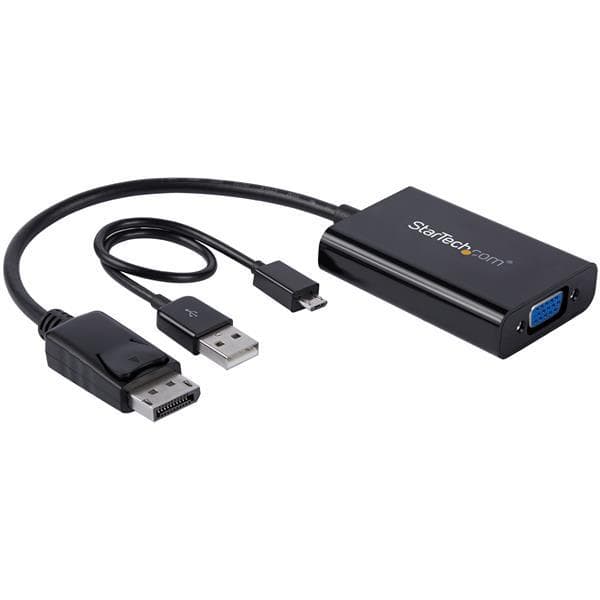 StarTech.com DisplayPort-VGA-sovitin, jossa ääni - videomuunnin - musta (DP2VGAA)