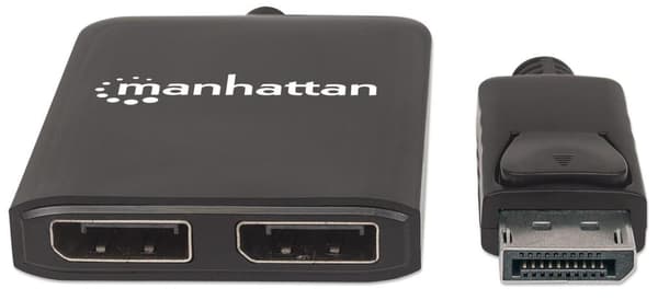 Manhattan DisplayPort till 2-portar DisplayPort Splitter Hub med MST - Video/Audio Splitter - 2 x DisplayPort - Desktop