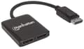 Miniatyrbild 2 av 5: Manhattan DisplayPort till 2-portar DisplayPort Splitter Hub med MST - Video/Audio Splitter - 2 x DisplayPort - Desktop