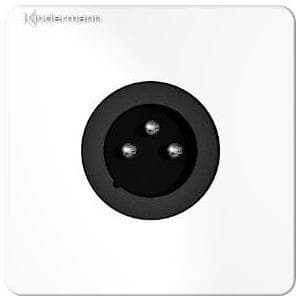 Kindermann 7456-416 Audio XLR stik 3-benet. tilslutningsplade Neutrik, m/RAL 9010 (7456000416)