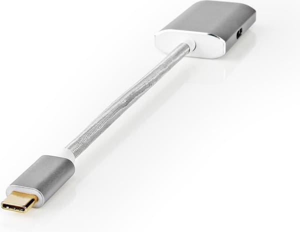 USB-adapter | USB 3.2 Gen 1 | USB-C™ han | Mini DisplayPort Hun | 0,20m | runde | guld | Korn / Nylon | Zilver | Dæk vindueskasse