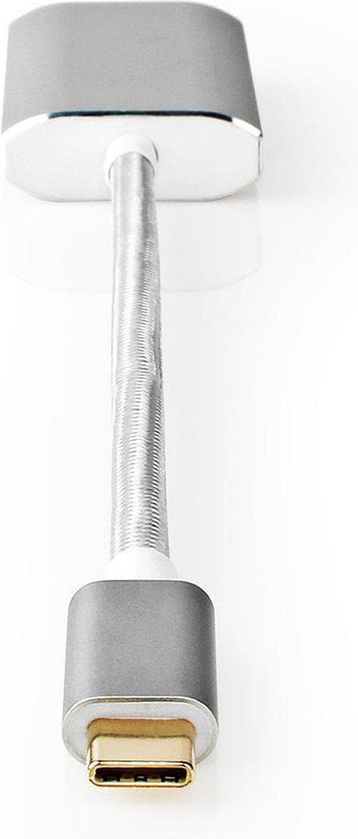 USB-adapter | USB 3.2 Gen 1 | USB-C™ han | Mini DisplayPort Hun | 0,20m | runde | guld | Korn / Nylon | Zilver | Dæk vindueskasse