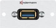Kindermann Konnect 50 alu - Modulær frontplade snap-in - USB 3.0 Type A