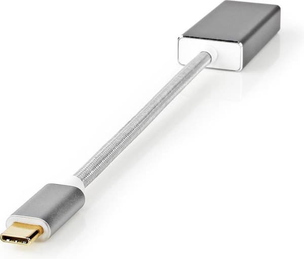 USB-adapter | USB 3.2 Gen 1 | USB-C™ hane | Mini DisplayPort hona | 0,20m | Runda | guld | Spannmål / Nylon | Zilver | Täck fönsterlåda