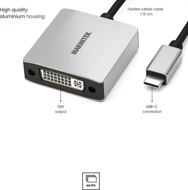 Marmitek Adapter USB-C > DVI - USBC til DVI Converter