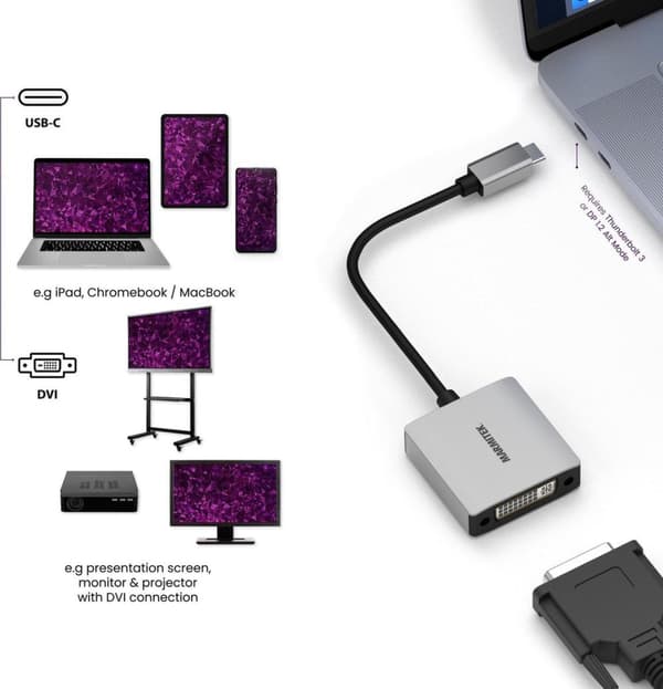 Marmitek Adapter USB-C > DVI - USBC til DVI Converter