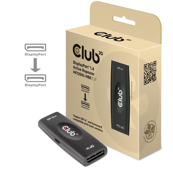 Club 3D CAC-1007 - Repeater - DisplayPort - 20-pin DisplayPort / 20-pin DisplayPort - upp till 20 m