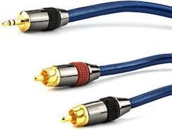 e+p B 813 1,5m 3,5mm 2 x RCA Blåt lydkabel