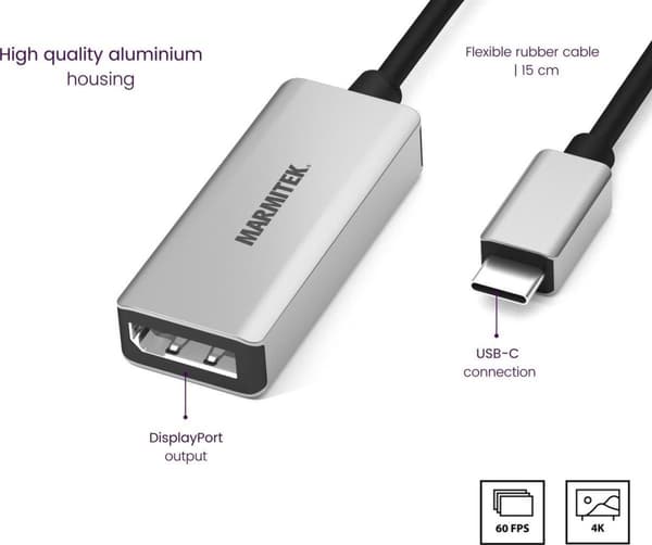 Marmitek Adapter USB-C > Displayport - USBC til DisplayPort Converter
