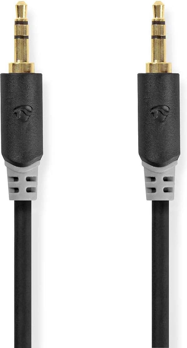 Nedis stereolydkabel | 3,5 mm han | 3,5 mm han | forgyldt | 2,00 m | runde | Antracit | Boks
